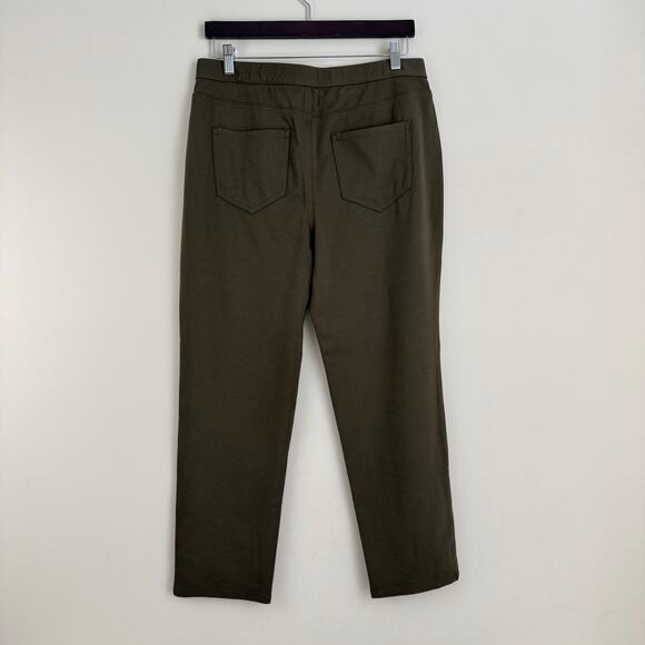 J. Jill Ponte Slim Leg Pants Pull On Stretch Olive Green Womens Sz Medium Petite - Picture 2 of 11